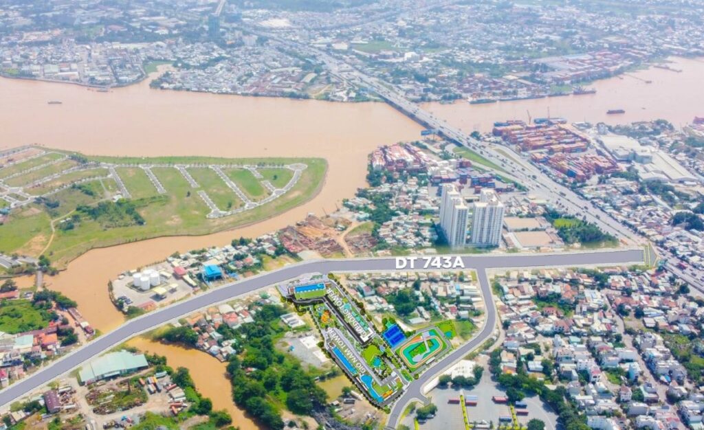 vị trí dự án căn hộ the gió riverside bình dương